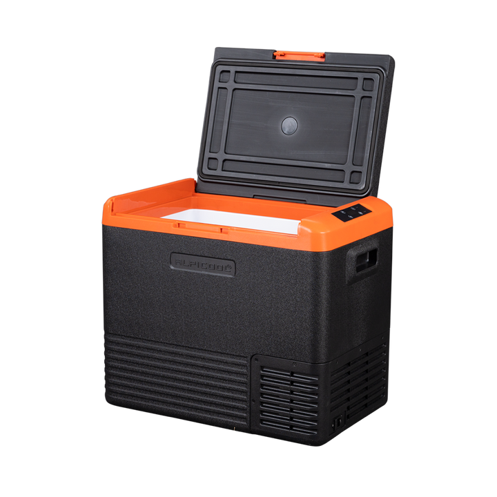 Alpicool Portable Car Freezer, 12 Volt Refrigerator,30L/ 40L/50L Fast Cooling 12V Car Fridge, Car Cooler for RV, Truck, Camping, Outdoor -12/24V DC and 100-240V AC (Black & Orange)
