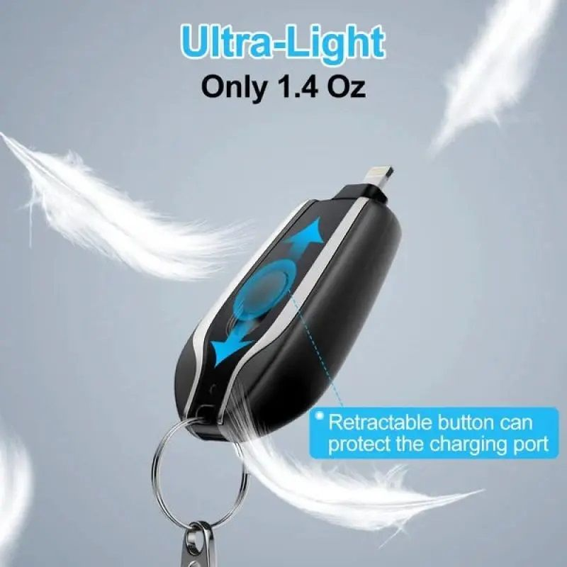 Mini Portable Keychain Mobile Phone Emergency Power Bank Type C - iPhone
