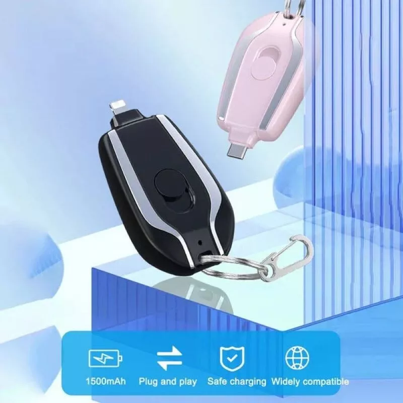Mini Portable Keychain Mobile Phone Emergency Power Bank Type C - iPhone