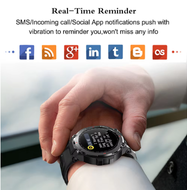 TOXIYA - K22 Mens Military Style Outdoor Smart watch