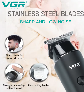 VGR rechargeable usb hair trimmer with power display