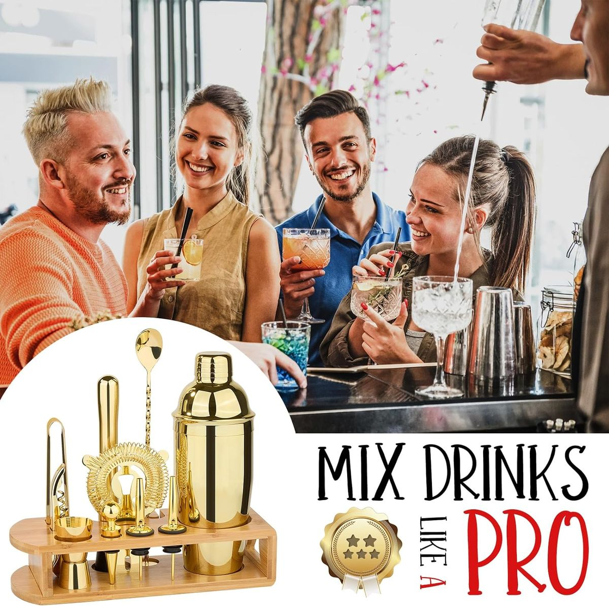 12-Piece Cocktail Shaker Set Bartender Kit