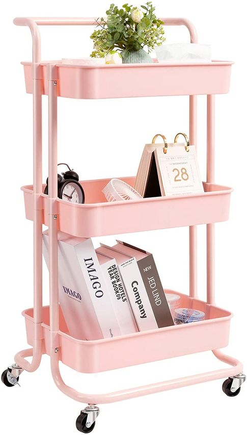 3 Tier Rolling Storage Trolley for Kitchen, Bathroom, Office, Workshop