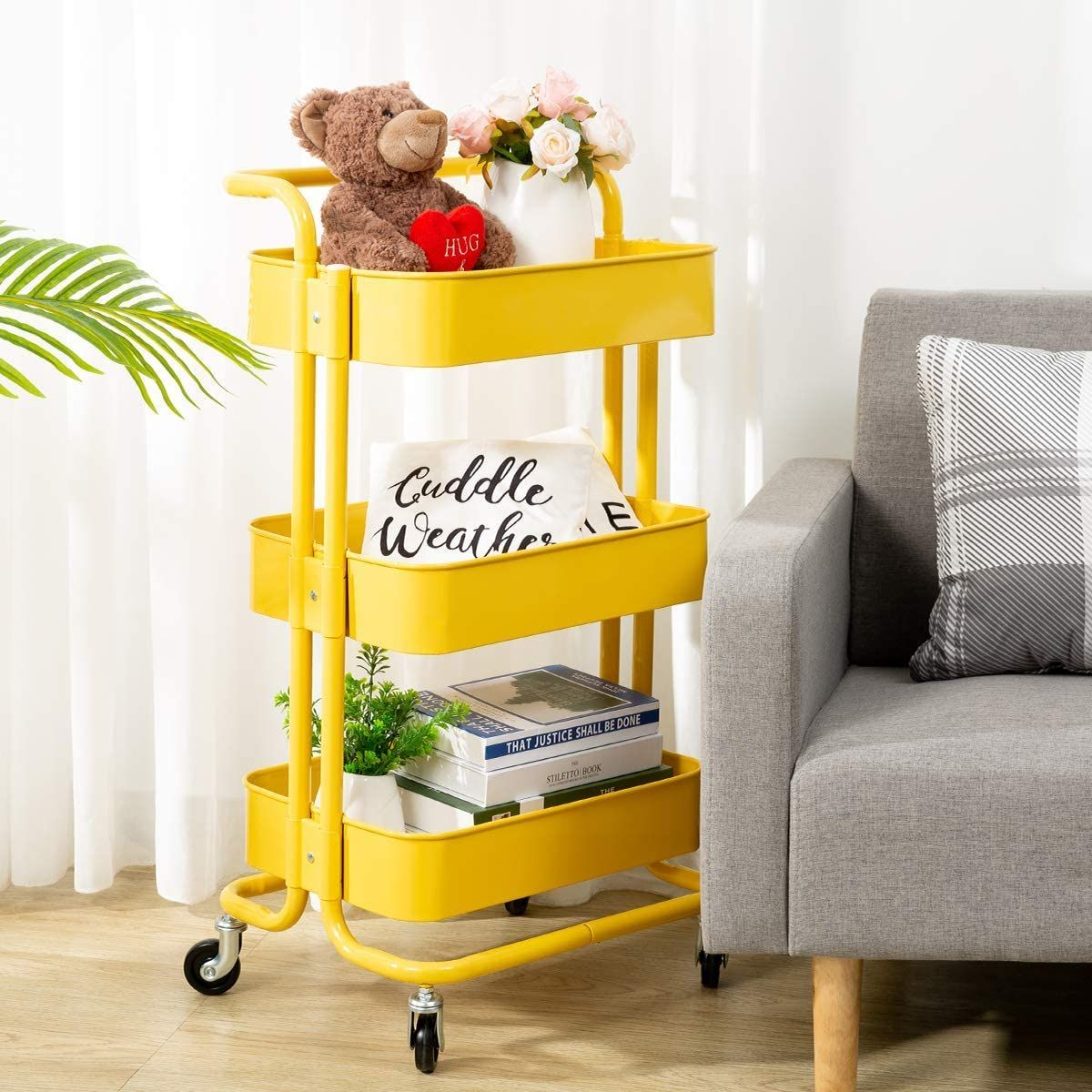 3 Tier Rolling Storage Trolley for Kitchen, Bathroom, Office, Workshop