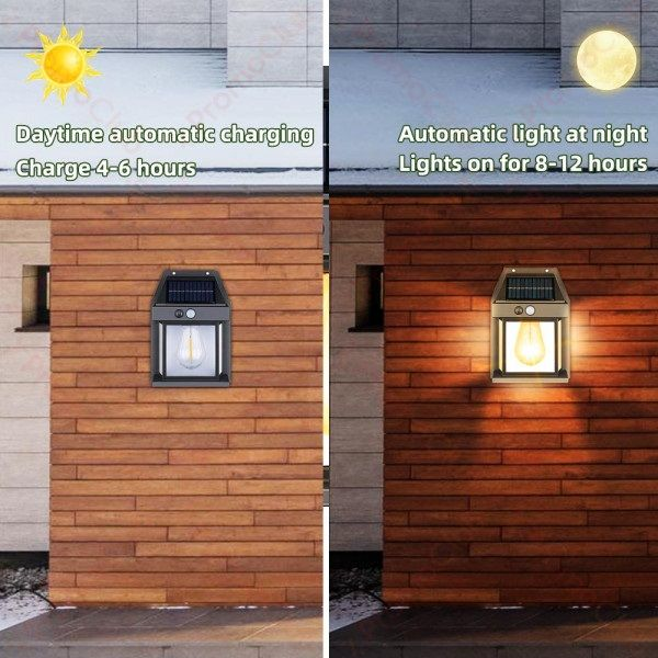 Waterproof Outdoor Infrared Sensor Small Bulb Solar Wall Light