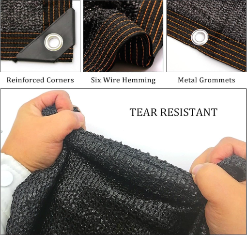 Sunshade Mesh Net Cloth - Black - 2 x 4m / 3 x 6m