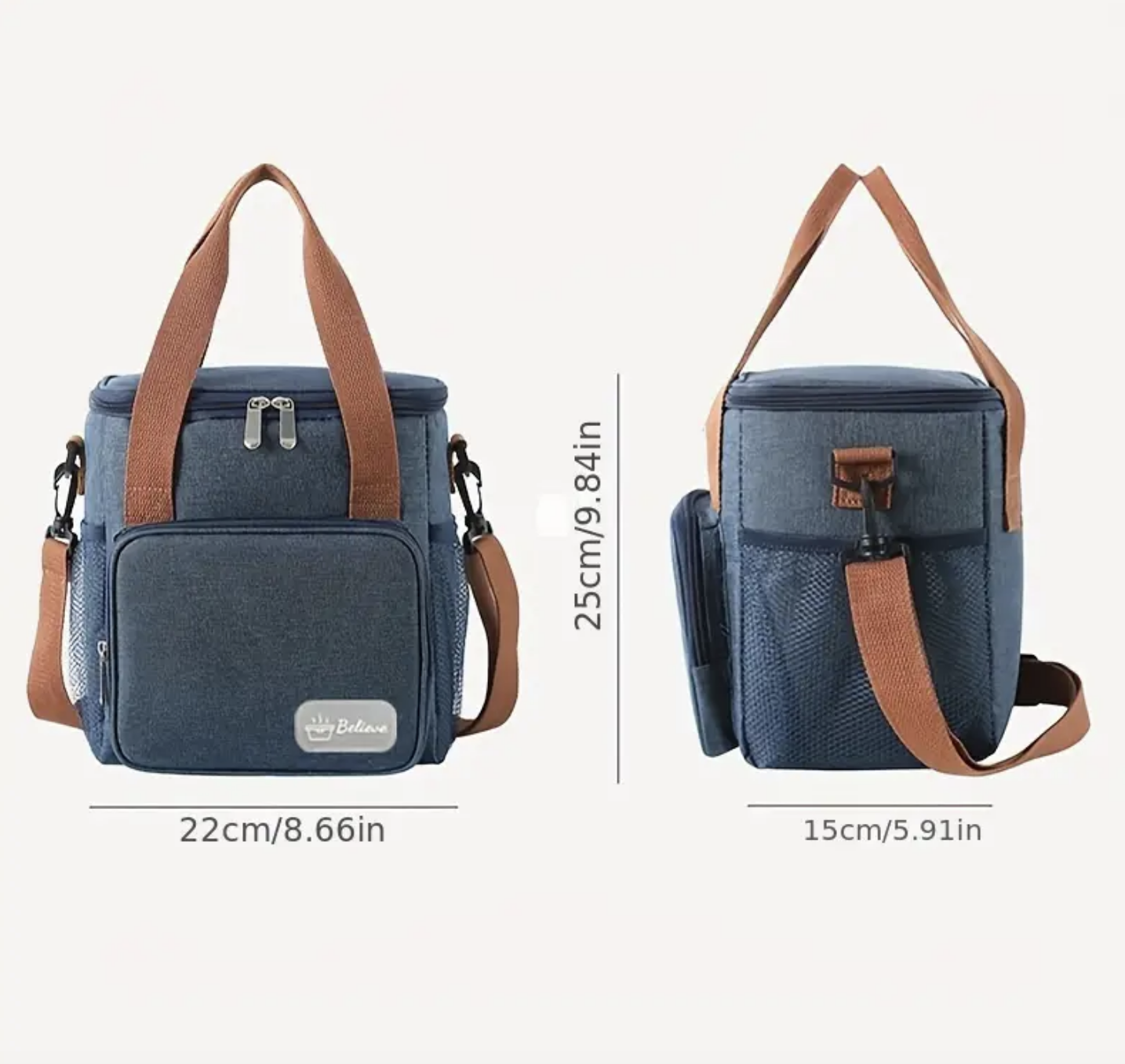 Compartment Insulated Lunch Bags with Shoulder Straps