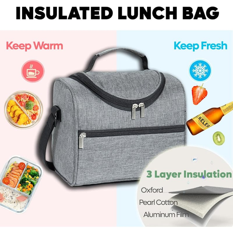 Insulated Lunch Bag with Shoulder Strap