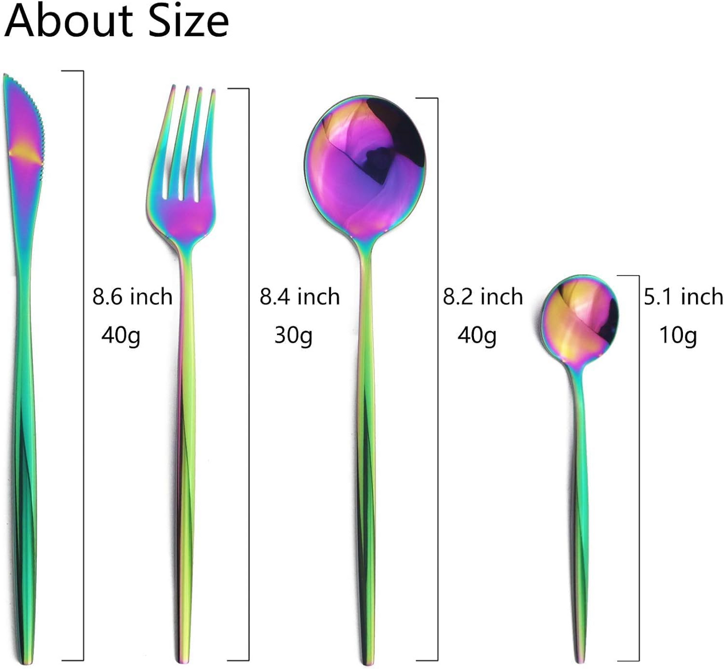 TOXIYA 24 Piece Flatware Set, Stainless Steel Knife Fork Spoon, Home Dinnerware Tableware Set for 6, Cutlery Set, Include Knives/Forks/Spoons
