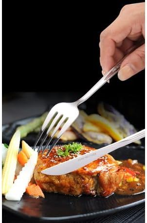 TOXIYA 24 Piece Flatware Set, Stainless Steel Knife Fork Spoon, Home Dinnerware Tableware Set for 6, Cutlery Set, Include Knives/Forks/Spoons