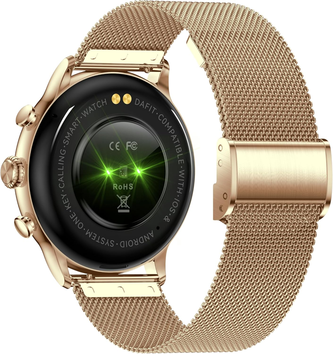 TOXIYA - Bluetooth Smart Watch AMOLED 1.43" Touch Scree - Interchangeable strap (leather/iron)