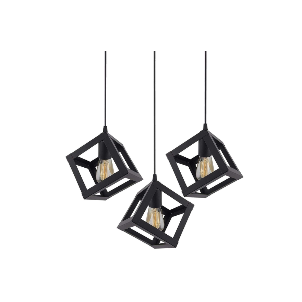 3 Light Decorative Cube Hanging Pendant Light