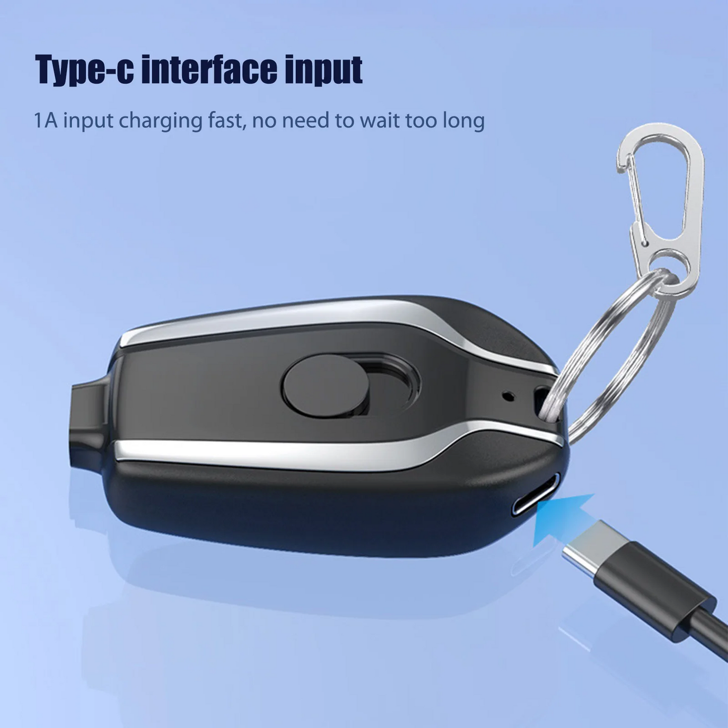 Mini Portable Keychain Mobile Phone Emergency Power Bank Type C - iPhone