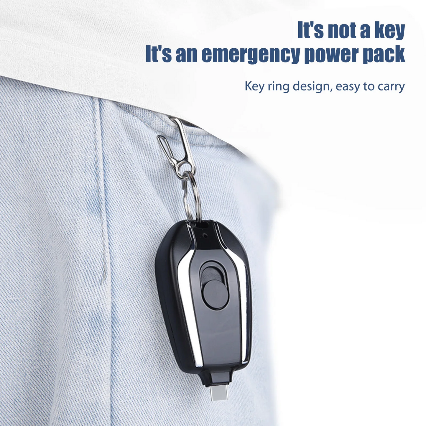 Mini Portable Keychain Mobile Phone Emergency Power Bank Type C - iPhone