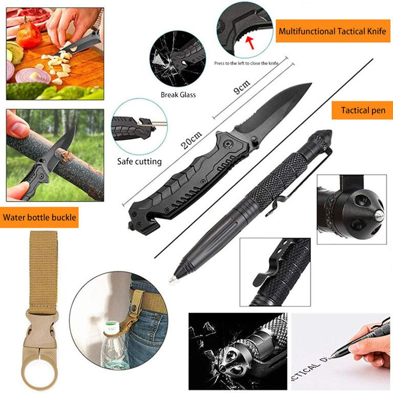 Tactical Survival Multi-Function Kit -set of 21 - 008