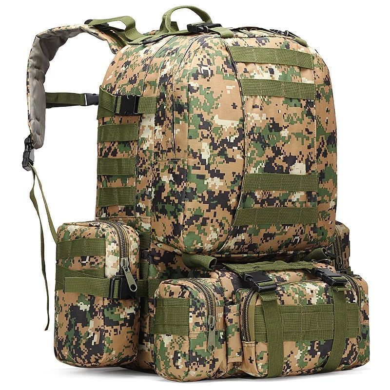 Tactical Backpack with 3 Molle Bags (55L)