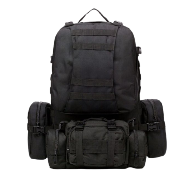 Tactical Backpack with 3 Molle Bags (55L)