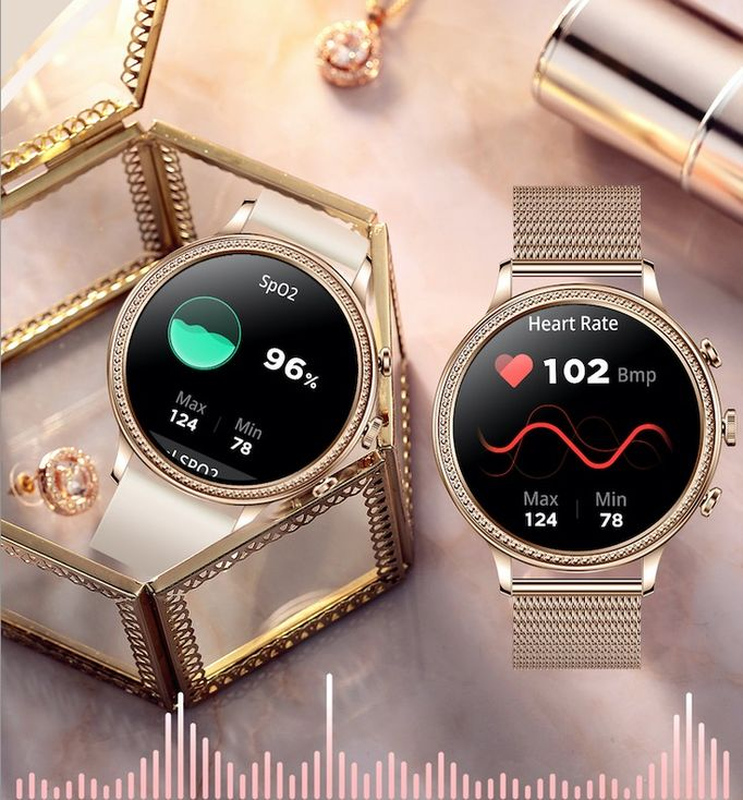 TOXIYA Dual Belt Luxury Smart Watches for Women Bluetooth Call Connected Phone Woman Watch Health Monitor Sports Smartwatch