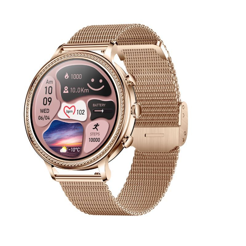TOXIYA Dual Belt Luxury Smart Watches for Women Bluetooth Call Connected Phone Woman Watch Health Monitor Sports Smartwatch