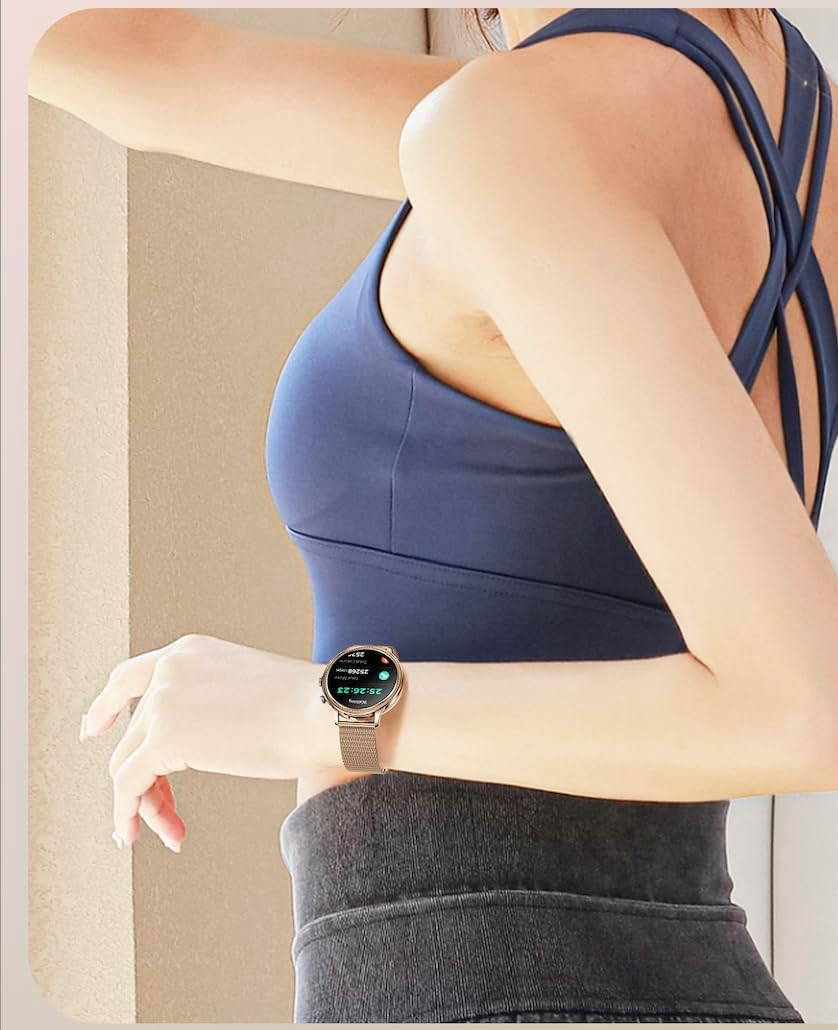TOXIYA Dual Belt Luxury Smart Watches for Women Bluetooth Call Connected Phone Woman Watch Health Monitor Sports Smartwatch
