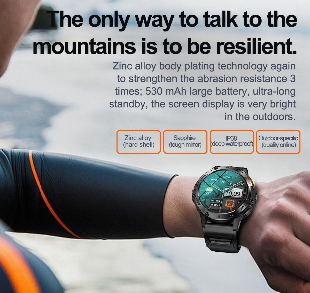 TOXIYA Military 1.43 inch Smart Watch (Answer/Dial Calls)100+Sports Modes,5ATM Waterproof Fitness Watch with Flashlight,Heart Rate,SpO2,Blood Pressure for Android/iOS