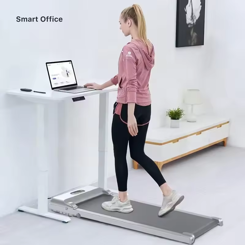 A fully upgraded treadmill with dual remote controls and app mode, and armrests for tablets, perfect for home use