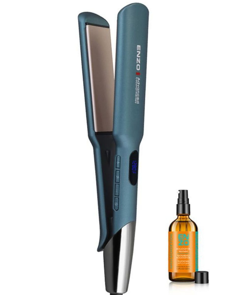 Enzo -3210 Titanium Plate Hair Straightener & Macadamia Oil Treatment