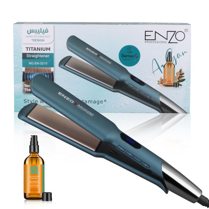Enzo -3210 Titanium Plate Hair Straightener & Macadamia Oil Treatment