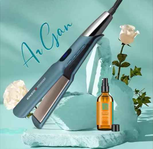 Enzo -3210 Titanium Plate Hair Straightener & Macadamia Oil Treatment