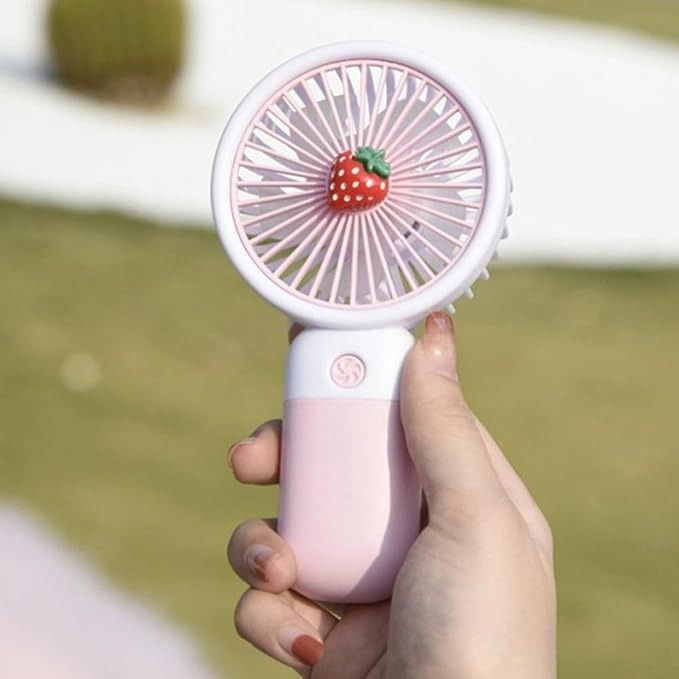 Multifunctional Mini Cool Fan Rechargeable Summer Cartoon Fruit Portable Mini Fan Phone Holder Stand for Bedroom