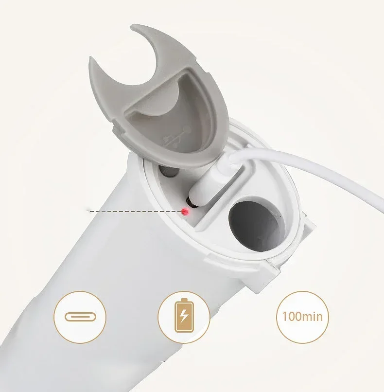 Cordless Cleaning Brush Household Automatic Rotating Mop Retractable Long Handle Rechargeable No Bend Mop-With 6 heads