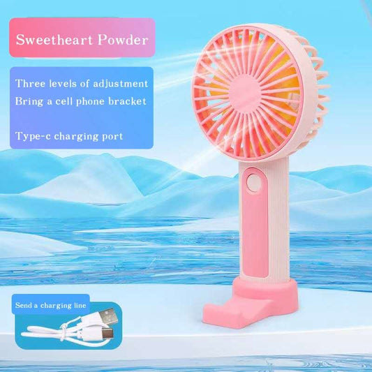 Mini portable handheld fan, USB rechargeable electric fan, simple desktop fan, outdoor travel home fan