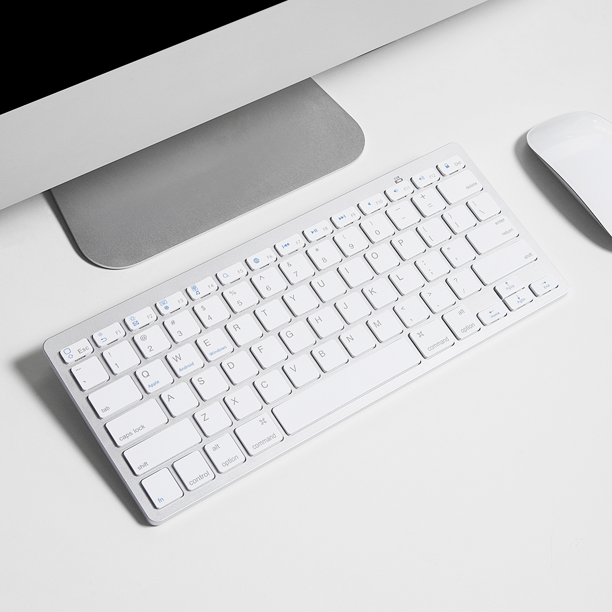 Ultra Slim Bluetooth Wireless Keyboard White
