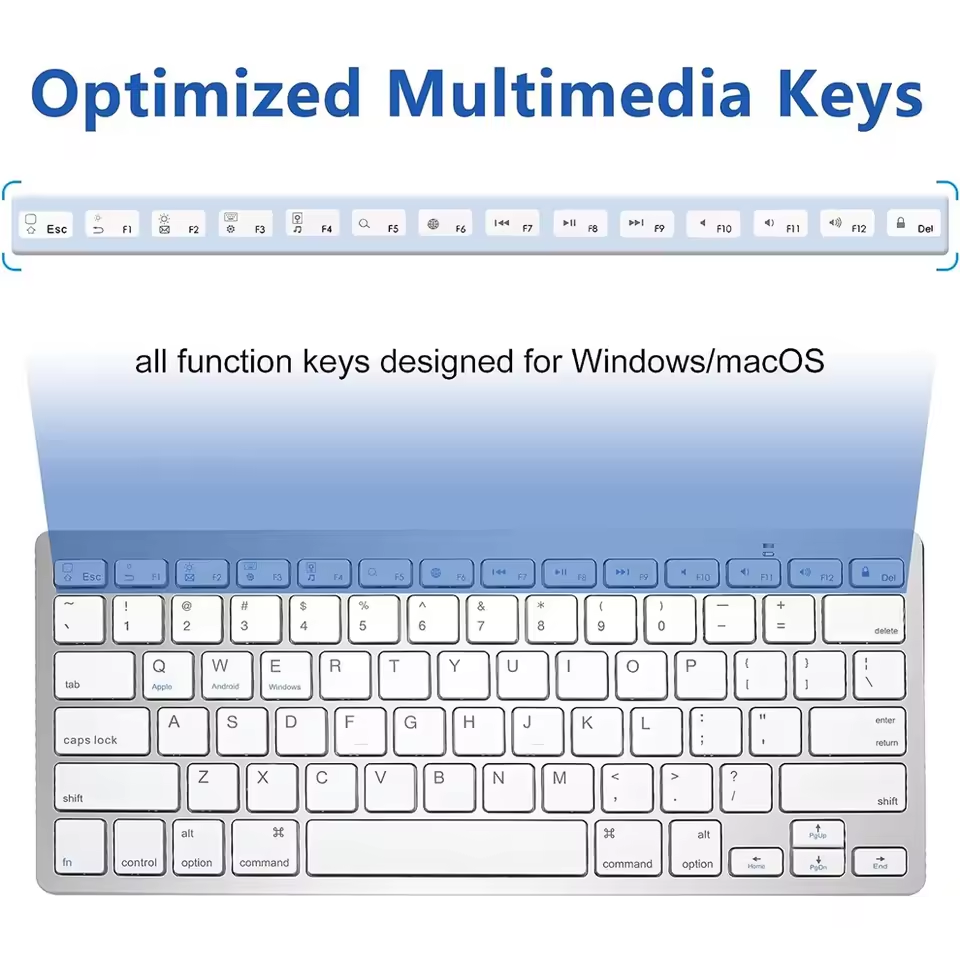 Ultra Slim Bluetooth Wireless Keyboard White