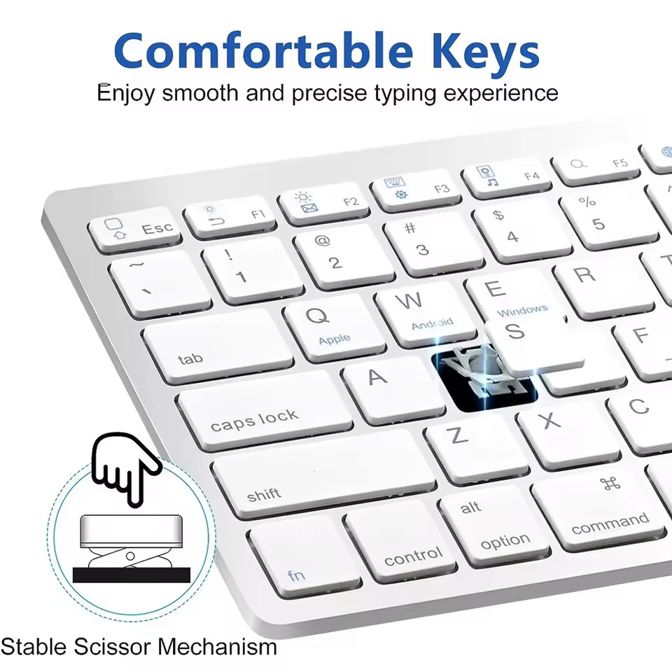 Ultra Slim Bluetooth Wireless Keyboard White