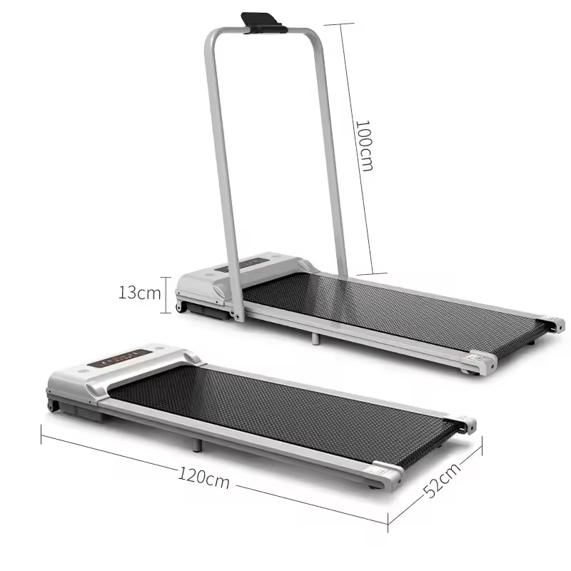A fully upgraded treadmill with dual remote controls and app mode, and armrests for tablets, perfect for home use