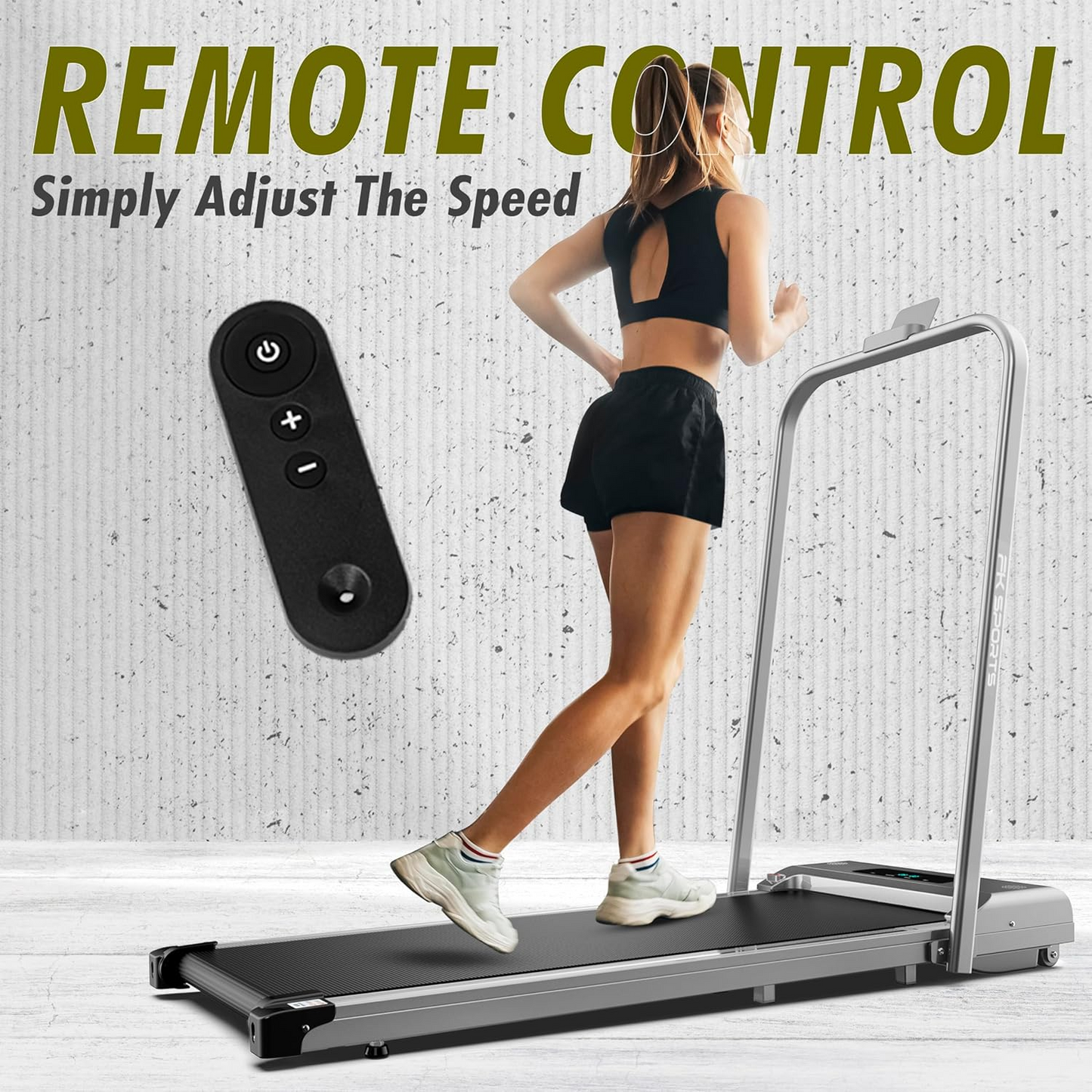 A fully upgraded treadmill with dual remote controls and app mode, and armrests for tablets, perfect for home use