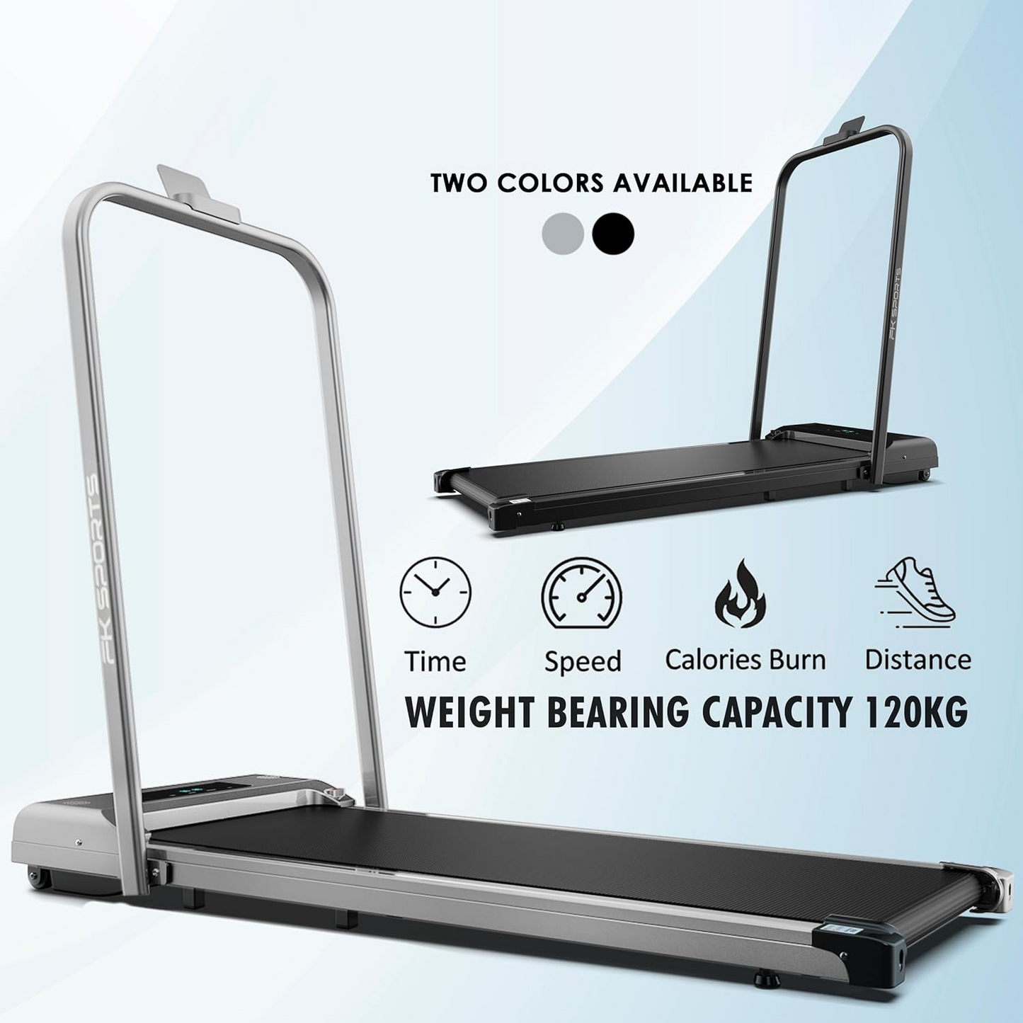 A fully upgraded treadmill with dual remote controls and app mode, and armrests for tablets, perfect for home use
