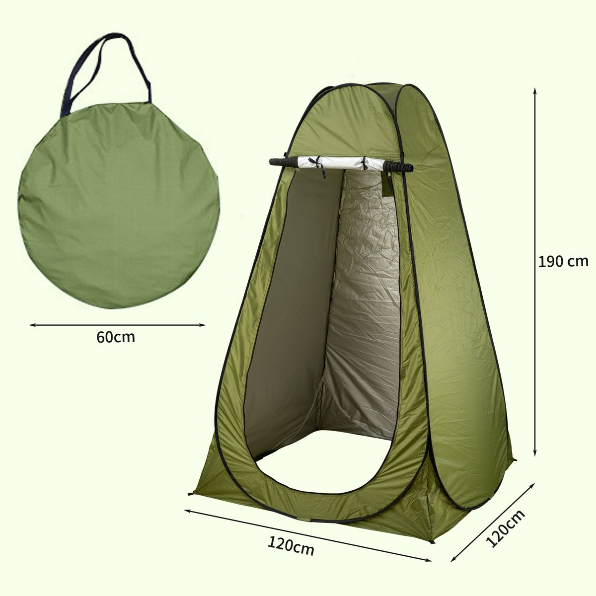Outdoor Camping Automatic Shower Changing Tent Mobile Toilet-Single 190cm