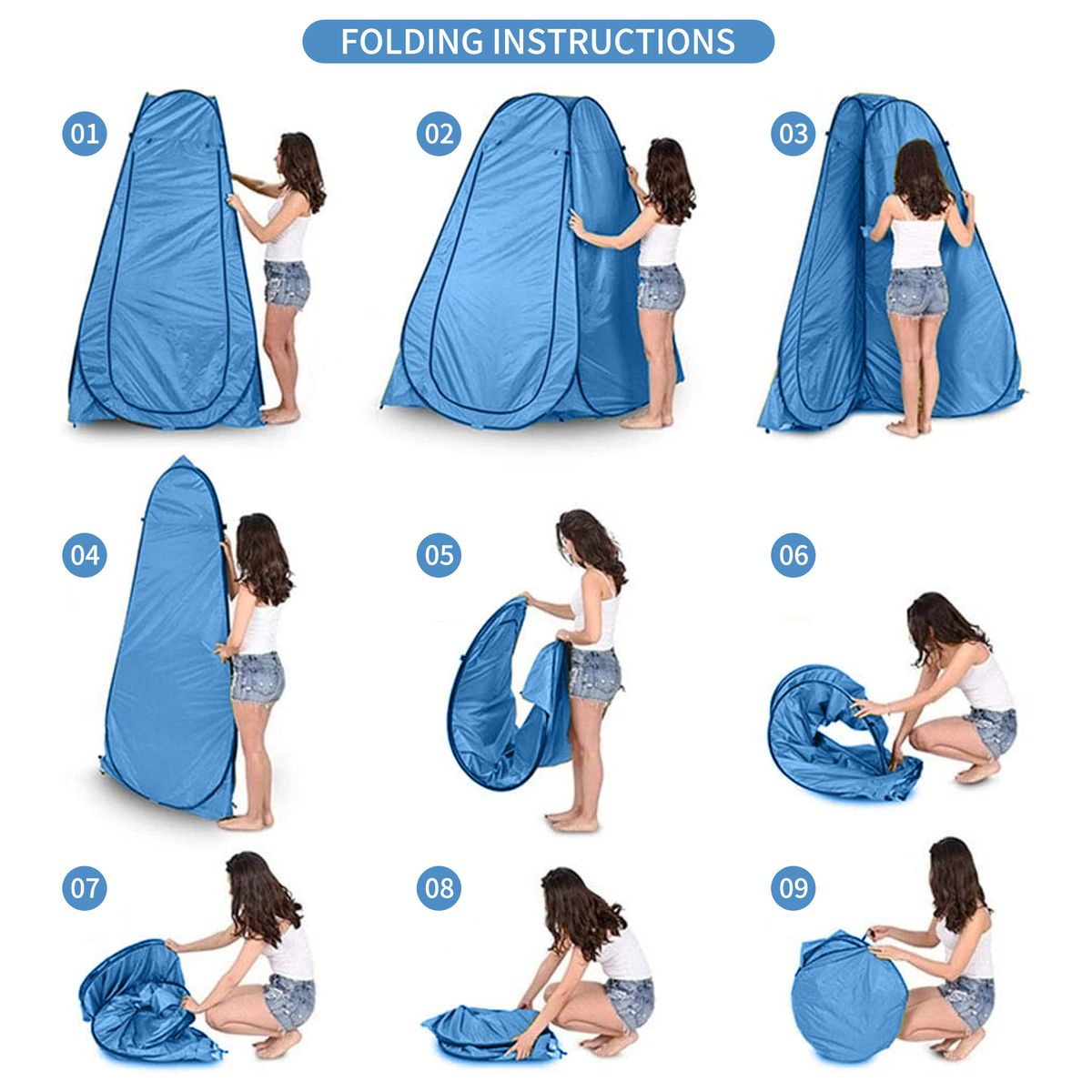 Outdoor Camping Automatic Shower Changing Tent Mobile Toilet-Single 190cm