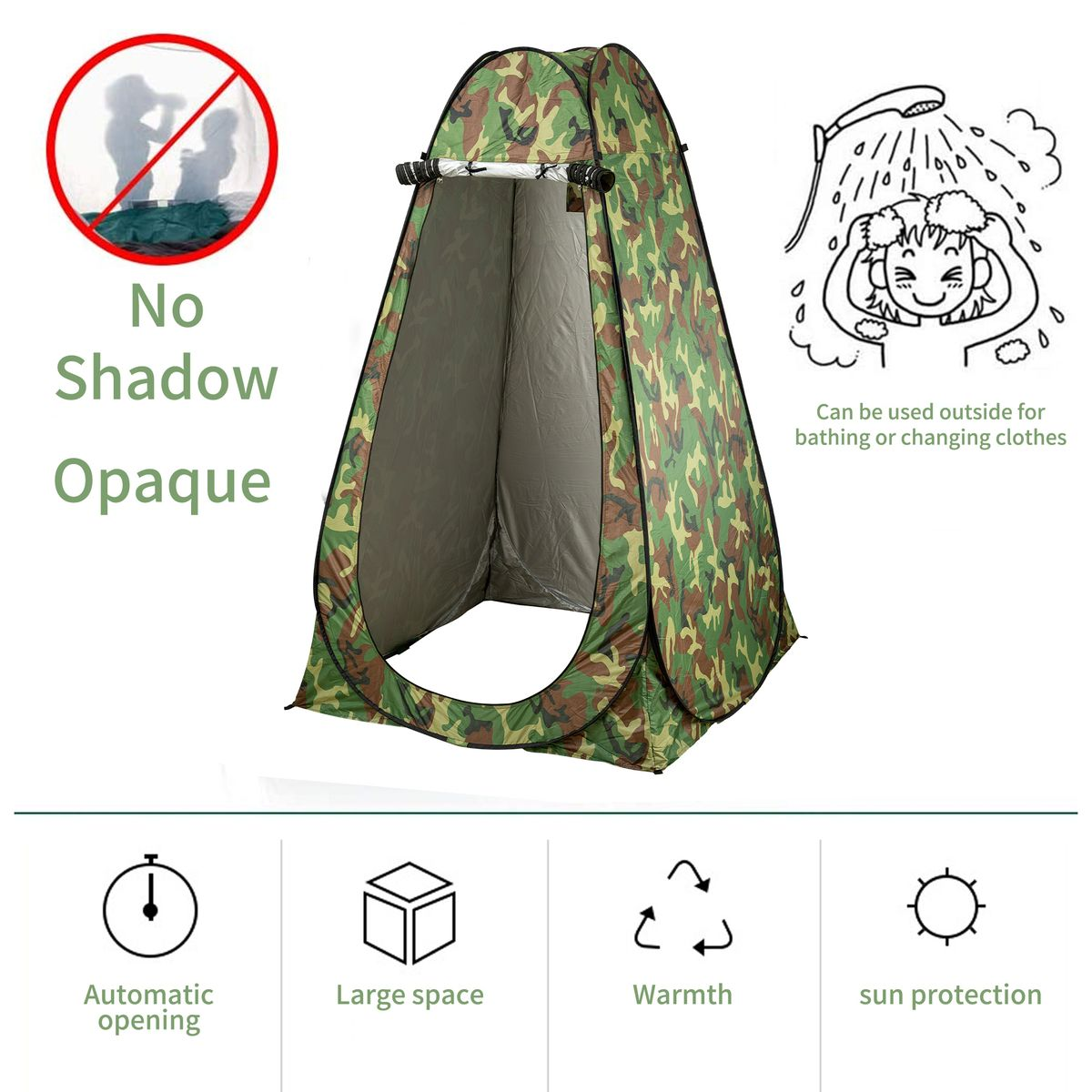 Outdoor Camping Automatic Shower Changing Tent Mobile Toilet-Single 190cm