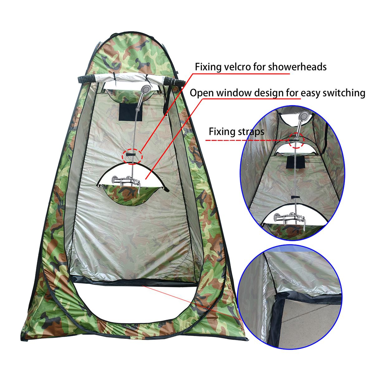 Outdoor Camping Automatic Shower Changing Tent Mobile Toilet-Single 190cm
