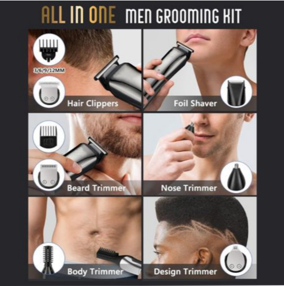 Hair Clipper Beard Trimmer 6 in 1 Grooming Set