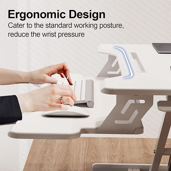 TOXIYA Height Adjustable Standing Desk Converter Stand Up Desk Riser Sit to Stand Workstation