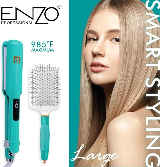 ENZO PRO Portable Hair Brush Hot Iron 2 in 1 hair Airbag comb Hair Straightener