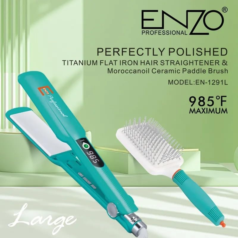 ENZO PRO Portable Hair Brush Hot Iron 2 in 1 hair Airbag comb Hair Straightener