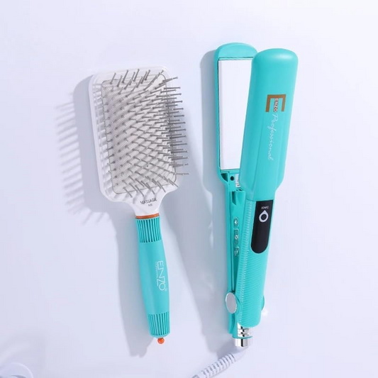 ENZO PRO Portable Hair Brush Hot Iron 2 in 1 hair Airbag comb Hair Straightener