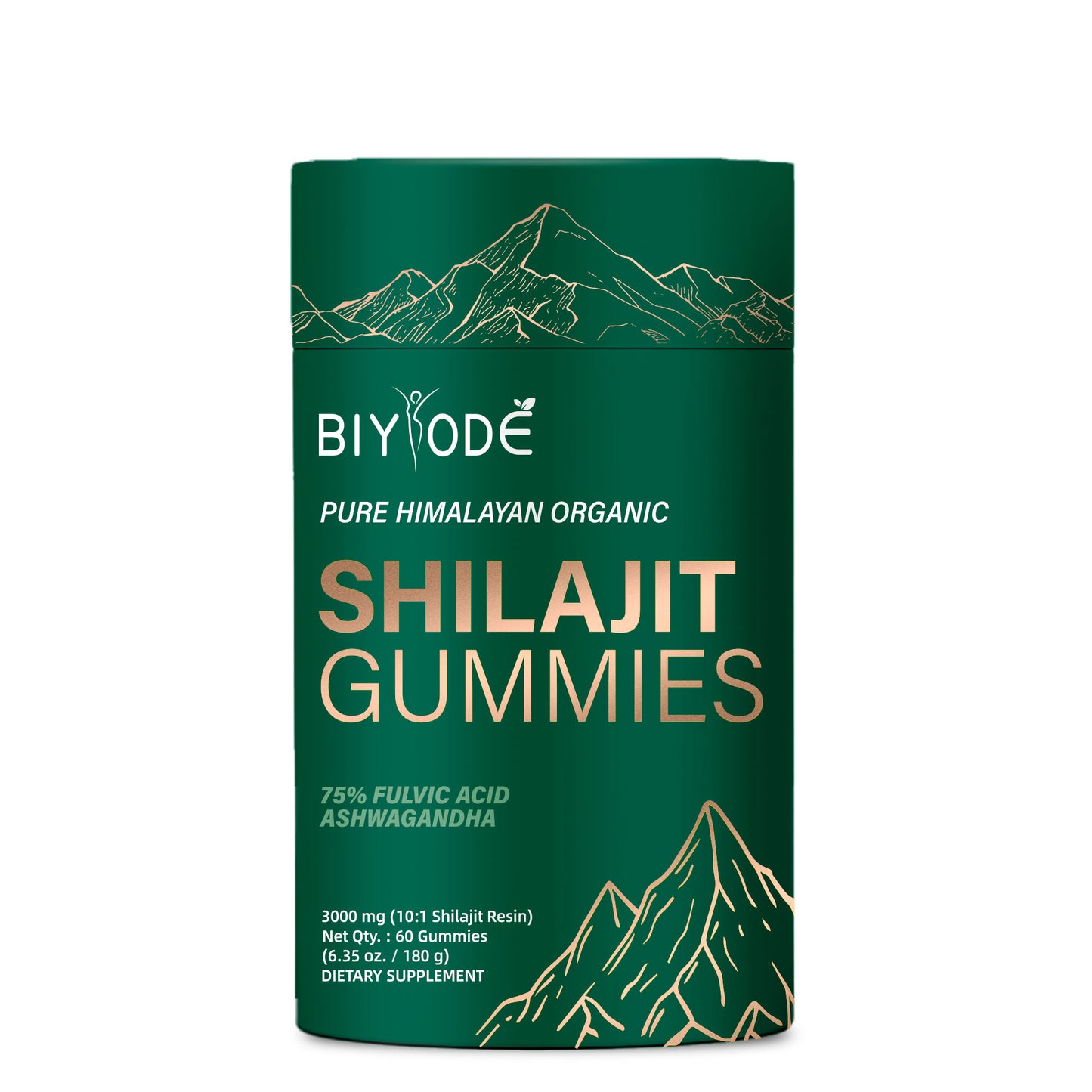 BIYODE Himalaya Organic Gummies 75% Fulvic Acid 3000mg Quantity: 60 Gummies / 180g Y Supplement