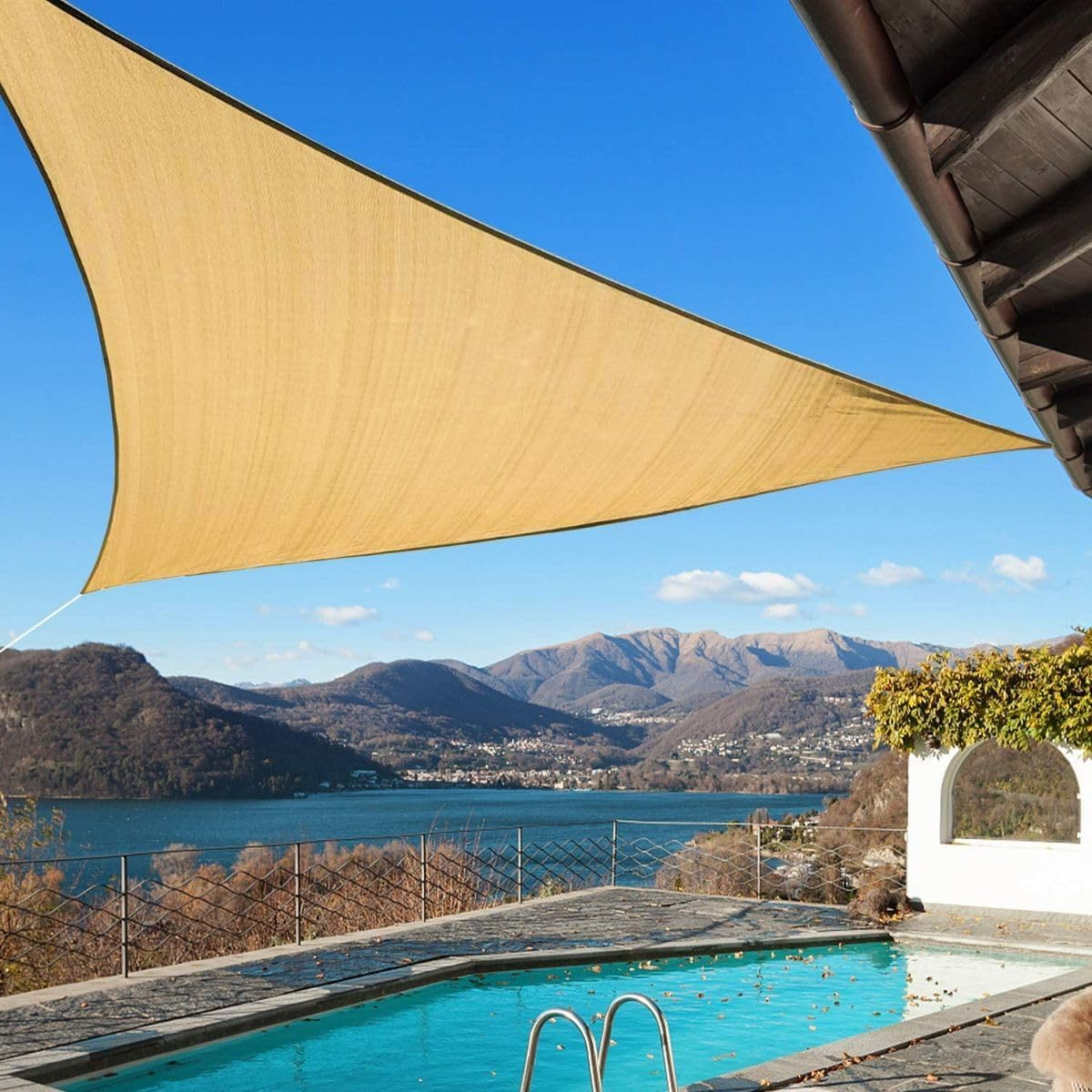 TOXIYA Sunshade Net, Easy to Install, Anti-UV, Suitable for Outdoor Patio Garden Backyard Gazebo Deck Pool Shade Sail