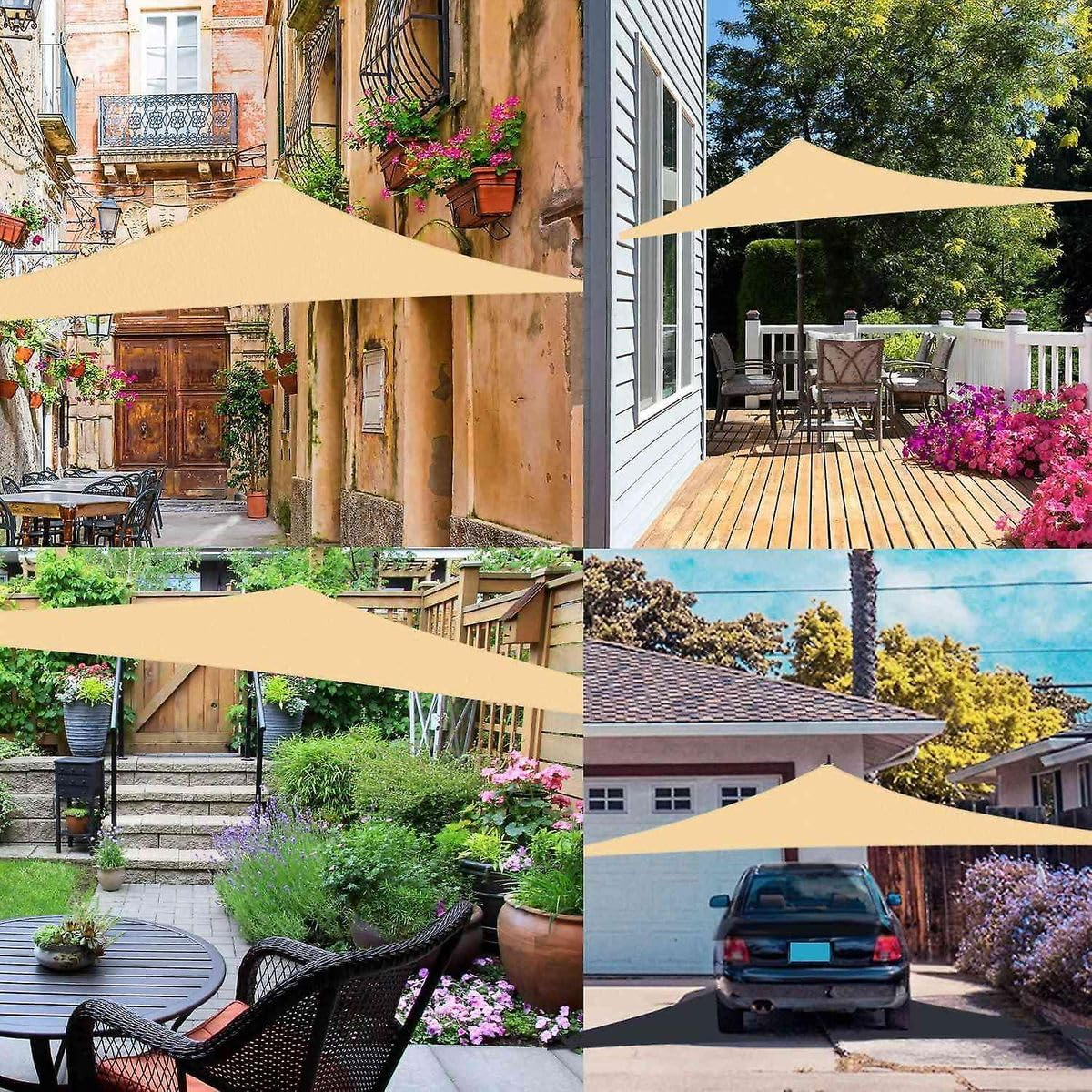 TOXIYA Sunshade Net, Easy to Install, Anti-UV, Suitable for Outdoor Patio Garden Backyard Gazebo Deck Pool Shade Sail